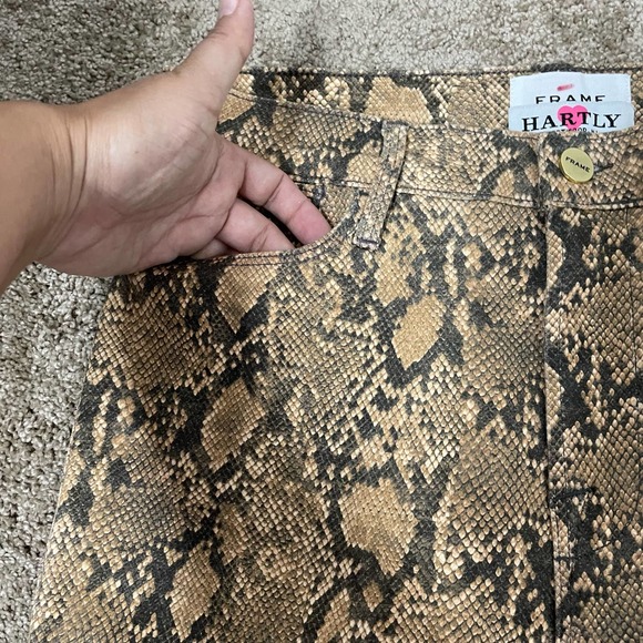 Frame Womens Jeans Le High Skinny Crop Snake Print Size 28 New - Picture 9 of 11